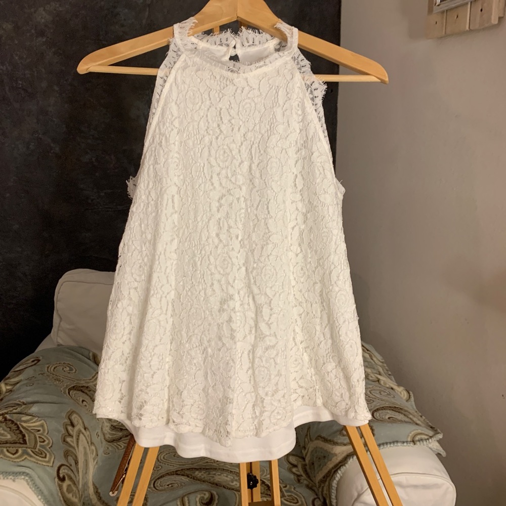 Lace Halter Tank Fully Lined